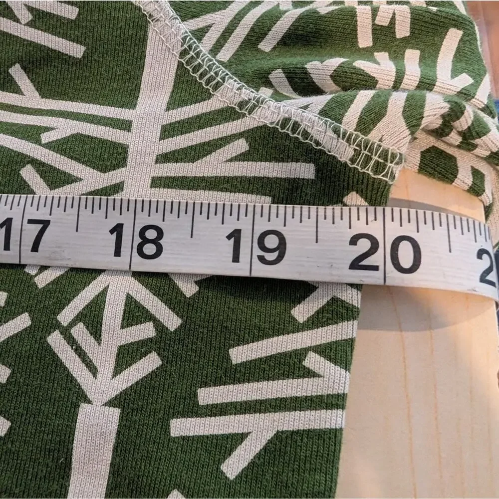 Pact Organic Cotton Pajama Set Green Tree Print Womens Small Lounge Set
